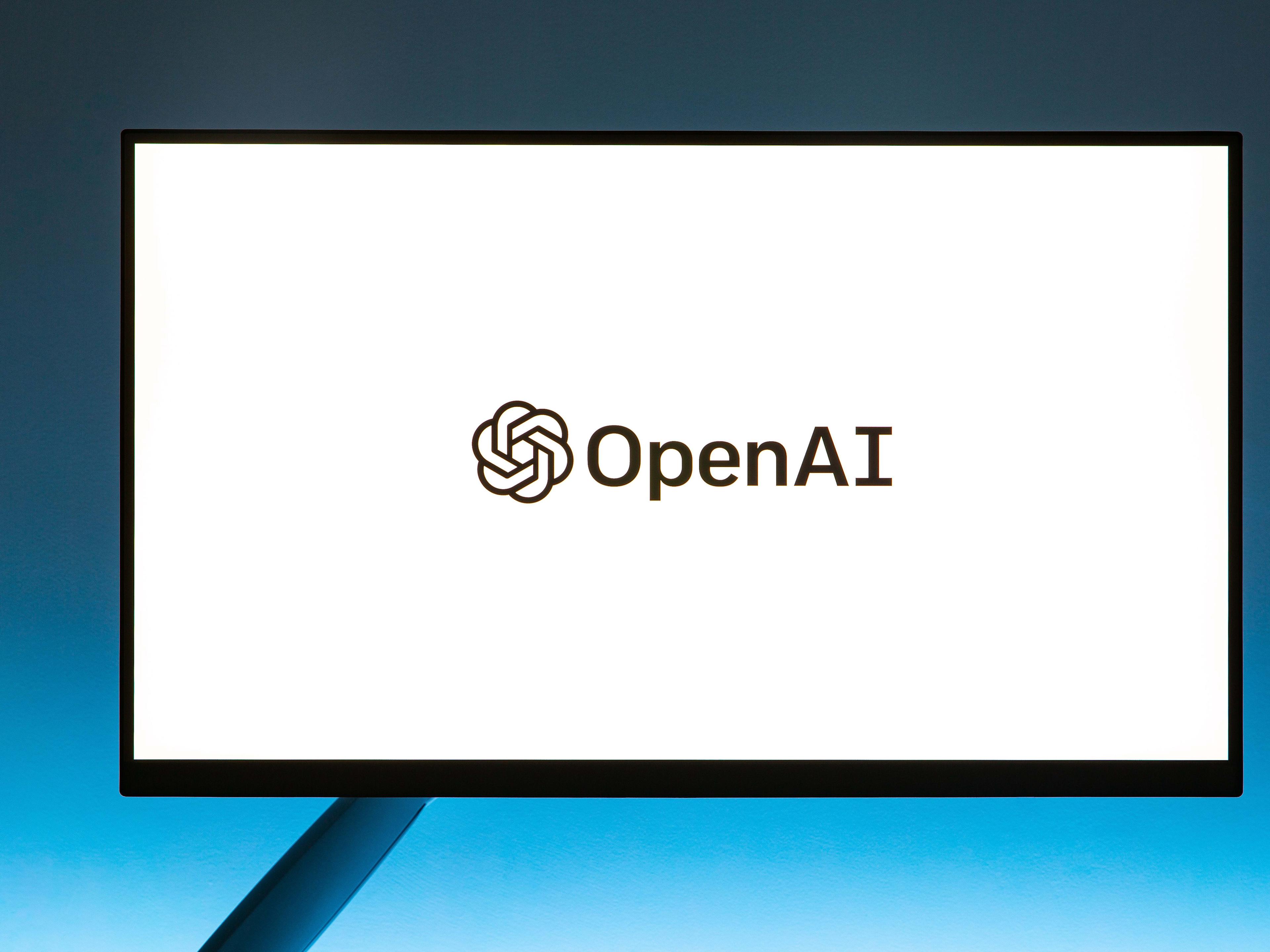 Computer monitor displaying the OpenAI website loading screen