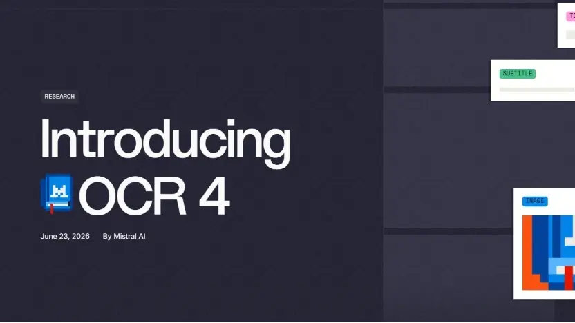 ScreenShot of Mistral OCR 4 Blog Page as Cover Image