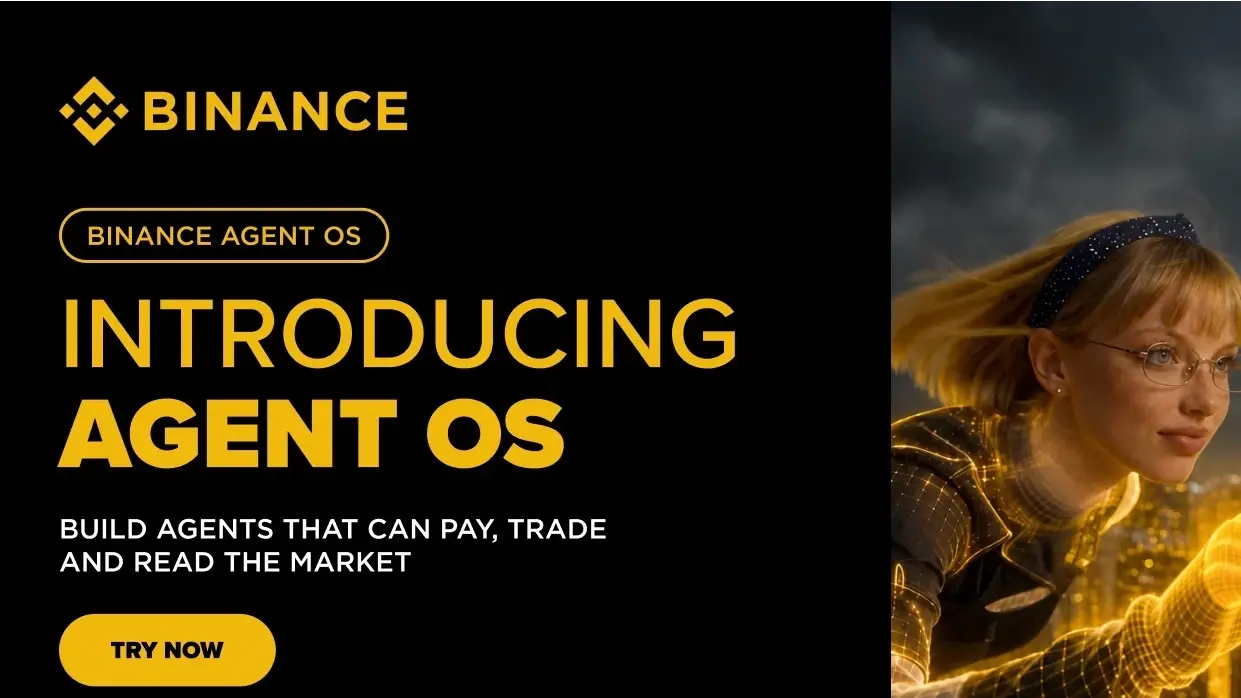 Binance Agent OS interface showing AI agent permission controls for a crypto trading sub-account