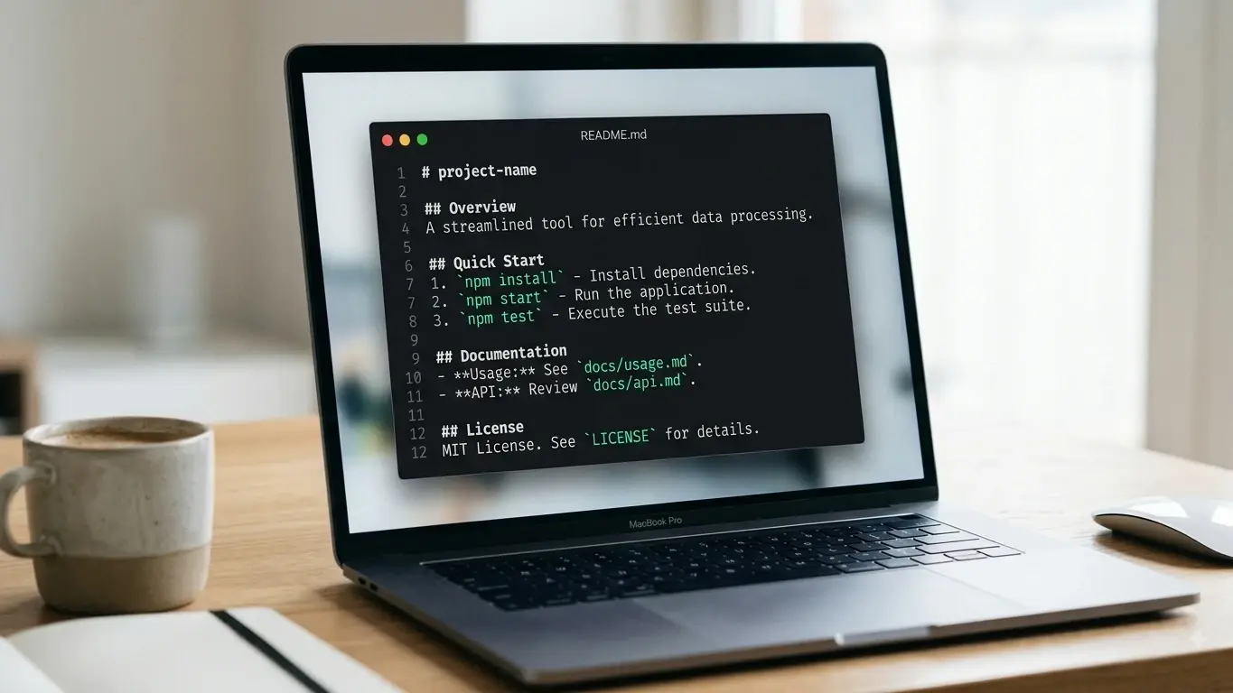 A minimal code editor window showing a short, well-organized markdown configuration file.